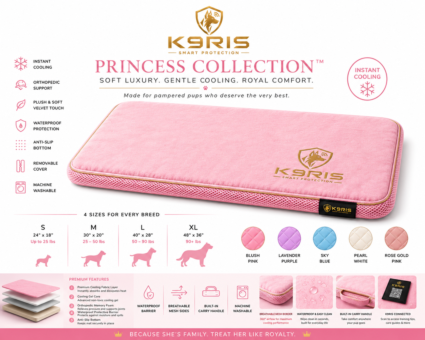 K9RIS Princess Collection™ — Premium Cooling Mat | Coming Soon