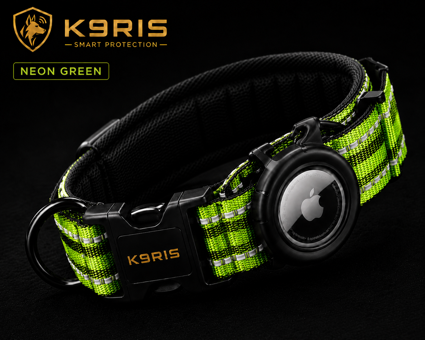 K9RIS Tactical AirTag Collar — Premium Heavy-Duty Dog Collar