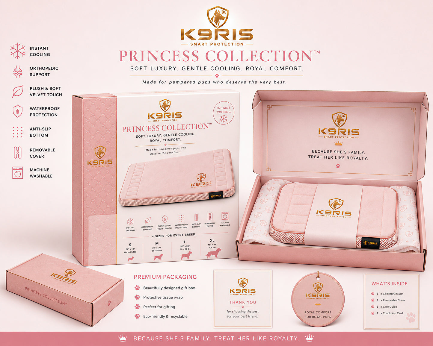 K9RIS™ Princess Collection — Premium Orthopedic Cooling Bed | Coming Soon
