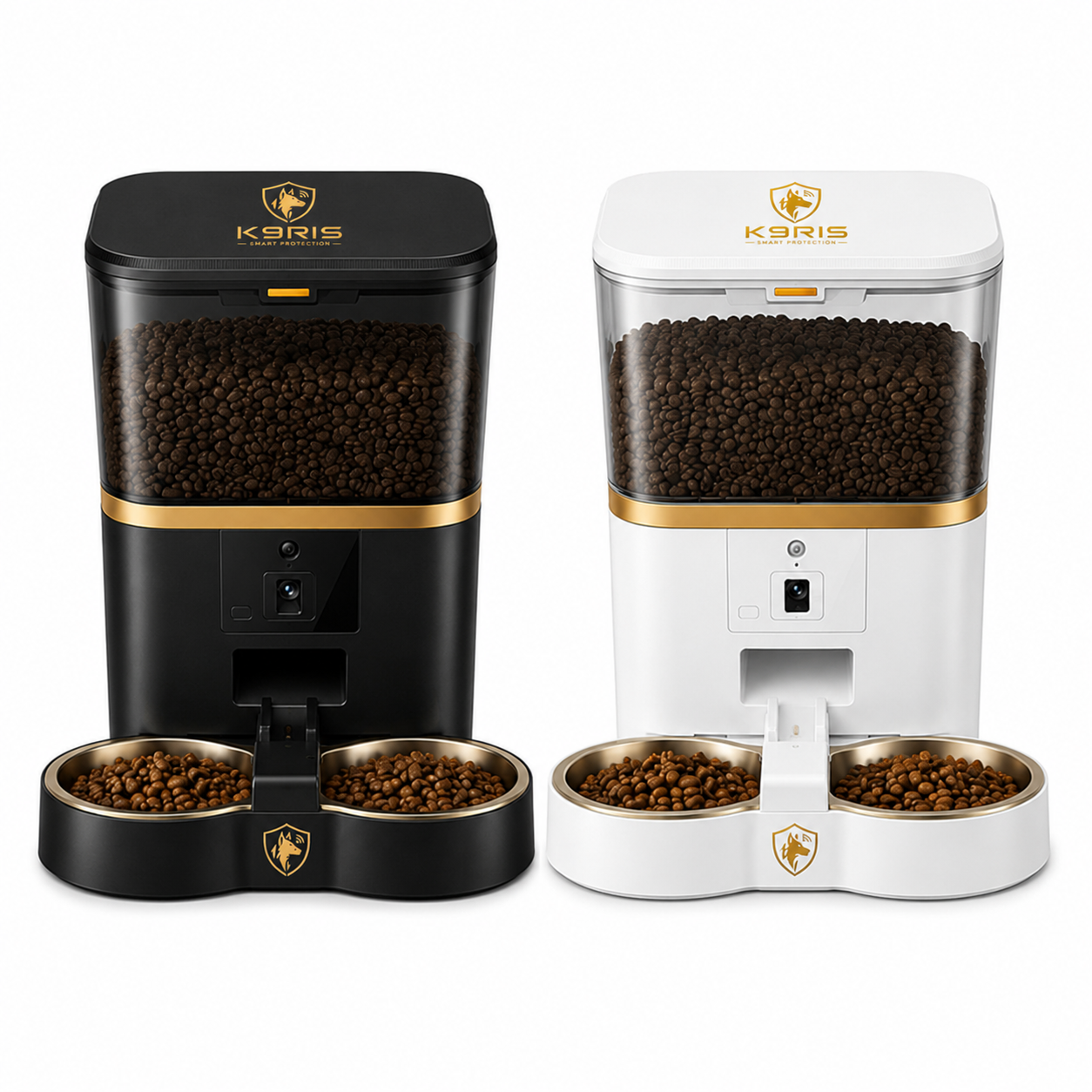 K9RIS Smart Dual Pet Feeder - premium packaging and complete accessories set