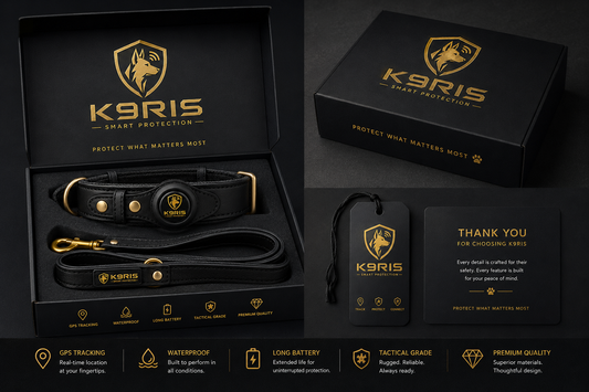 K9RIS Heritage™ Leather AirTag Collar + Leash Set