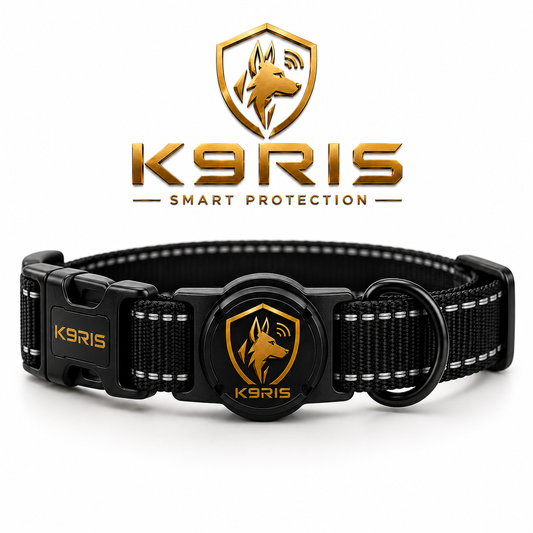 K9RIS Puppy Protection Collar with built-in AirTag holder - main product shot