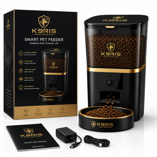 K9RIS Smart Pet Feeder - 6L automatic pet feeder with 1080P HD camera