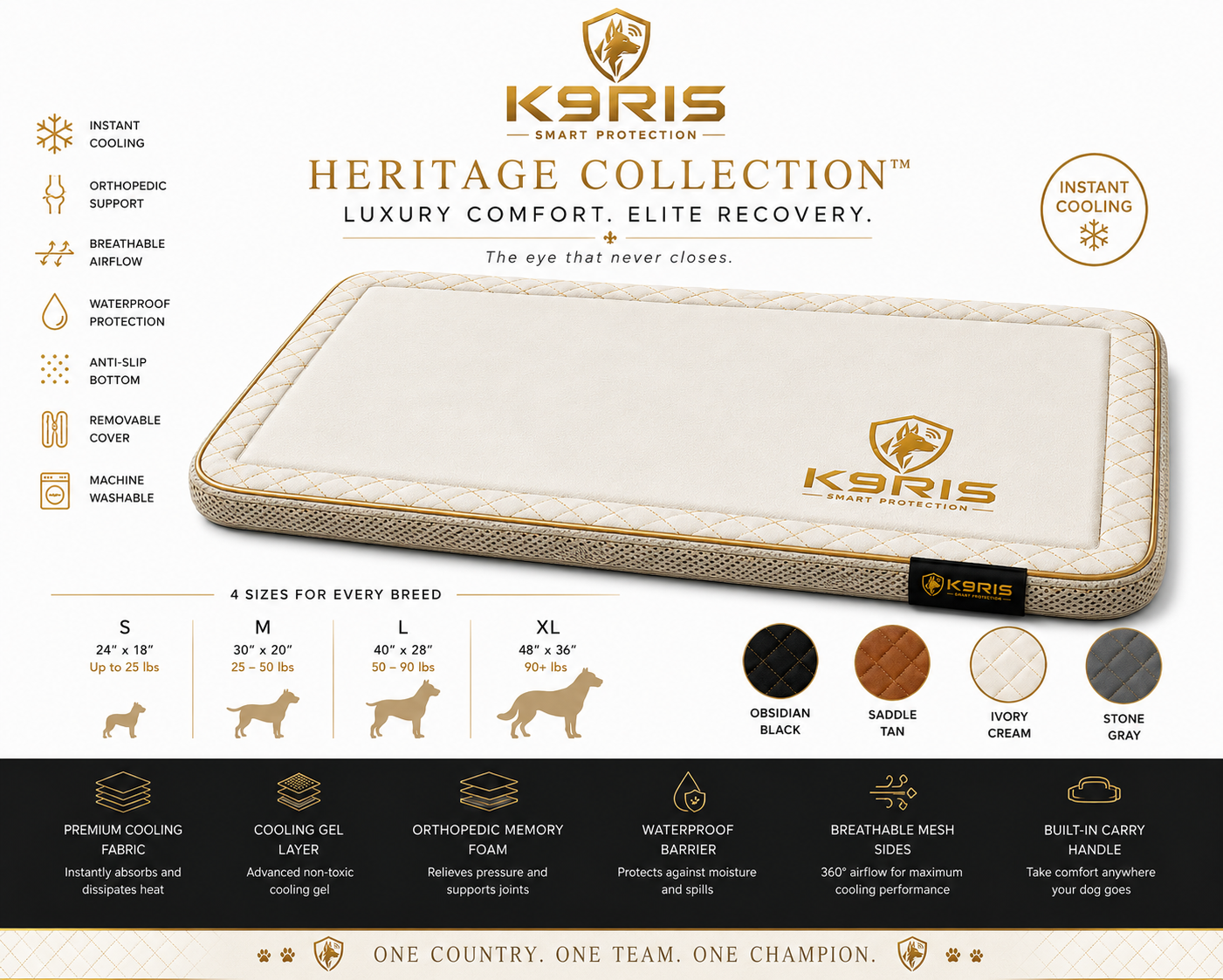 K9RIS Heritage Collection™ — Premium Cooling Mat | Coming Soon