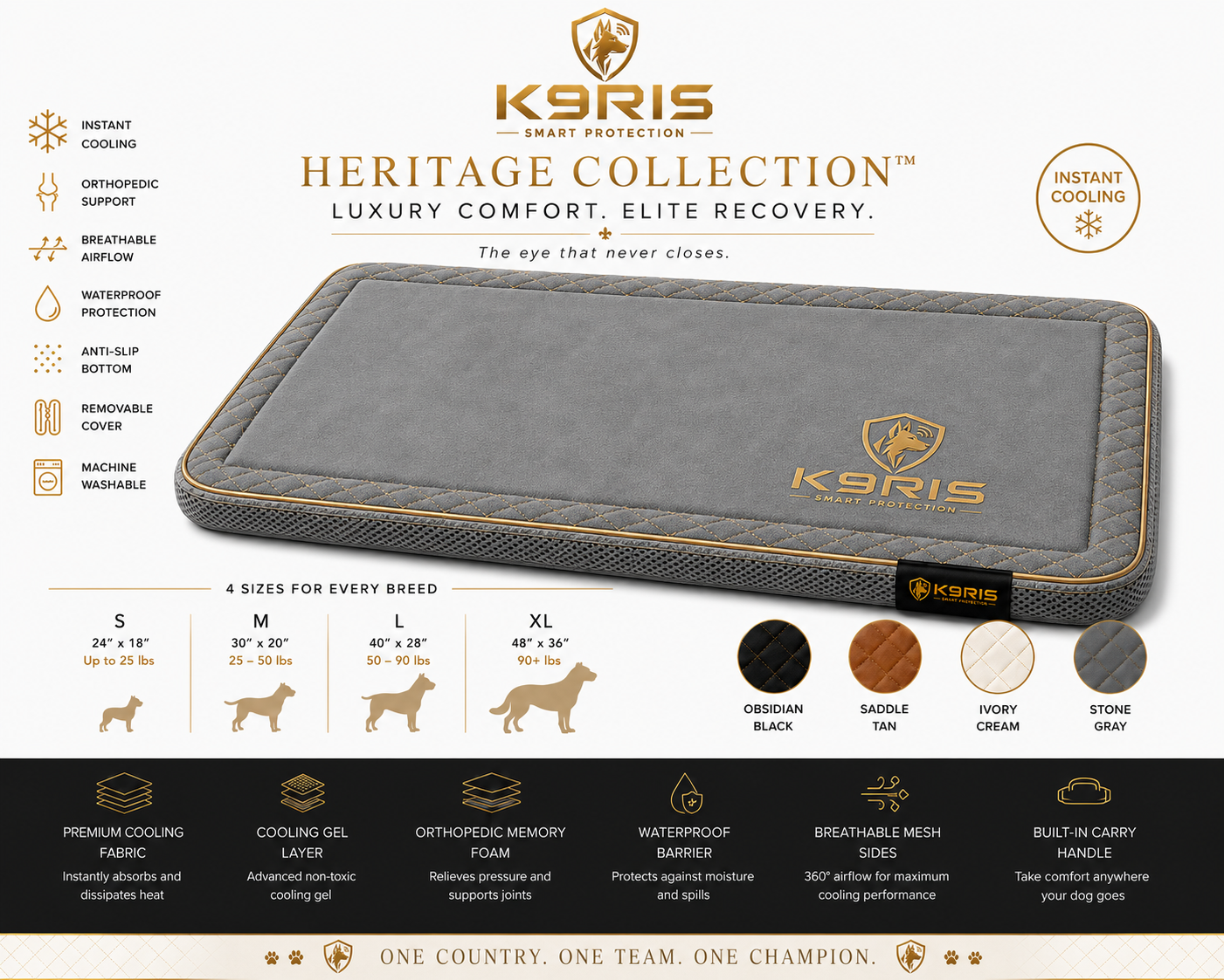 K9RIS Heritage Collection™ — Premium Cooling Mat | Coming Soon