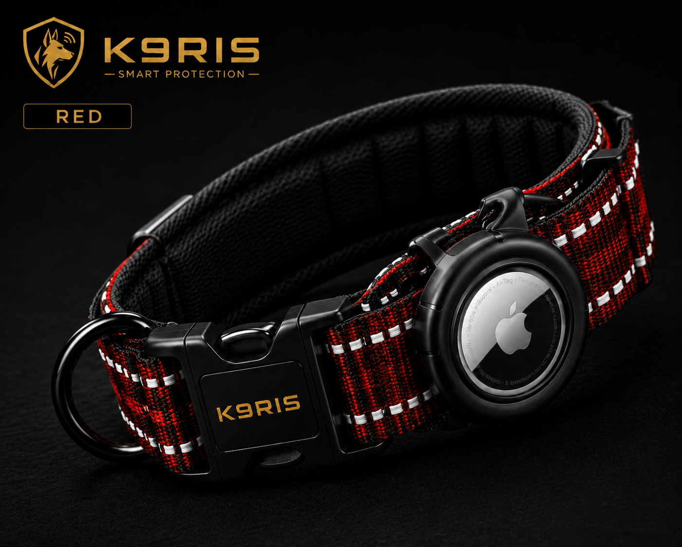 K9RIS Tactical AirTag Collar — Premium Heavy-Duty Dog Collar