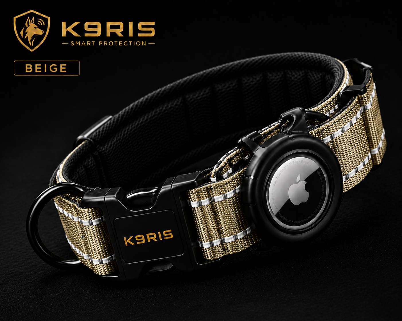 K9RIS Tactical AirTag Collar — Premium Heavy-Duty Dog Collar