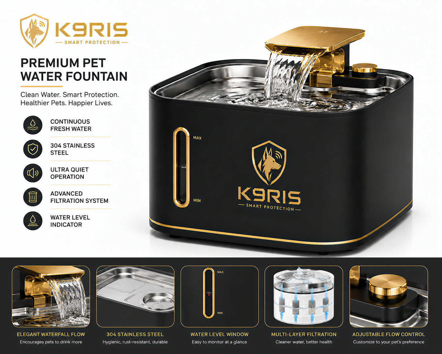 K9RIS™ AquaGuard — Smart Fountain