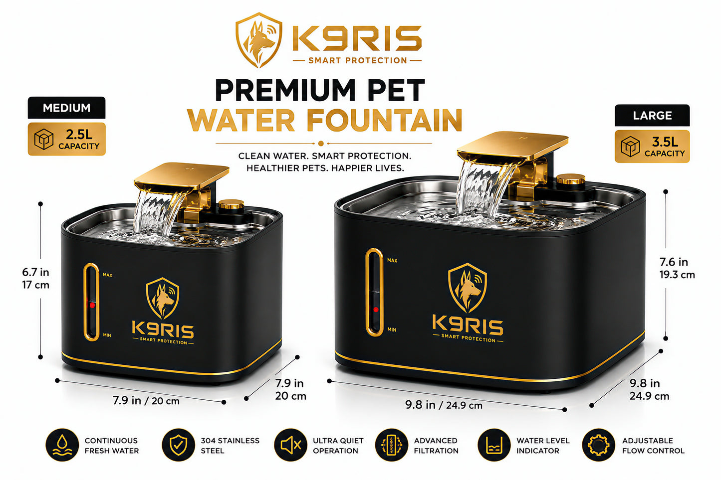 K9RIS™ AquaGuard — Smart Fountain