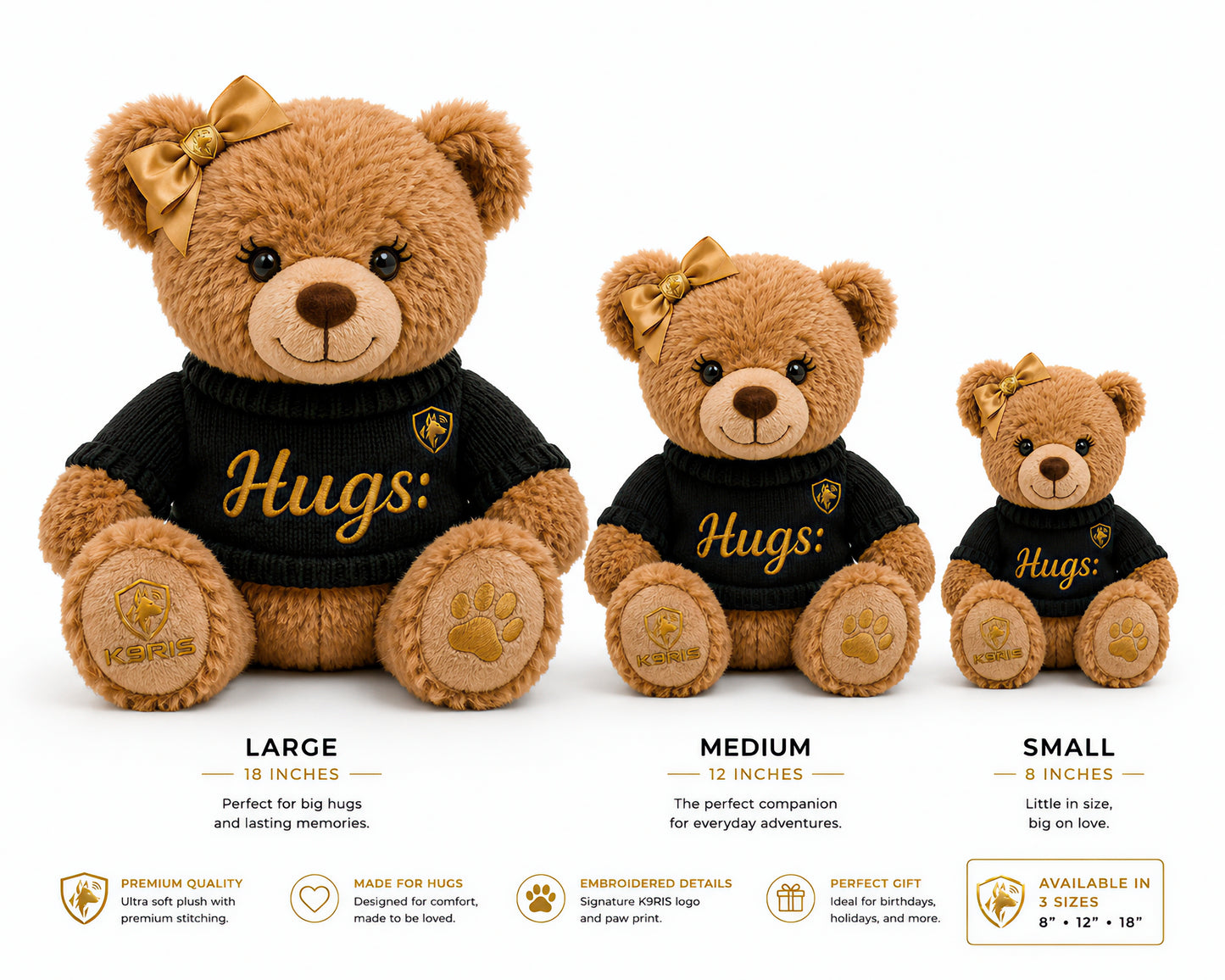K9RIS™ Hugs: Teddy Bear Plush