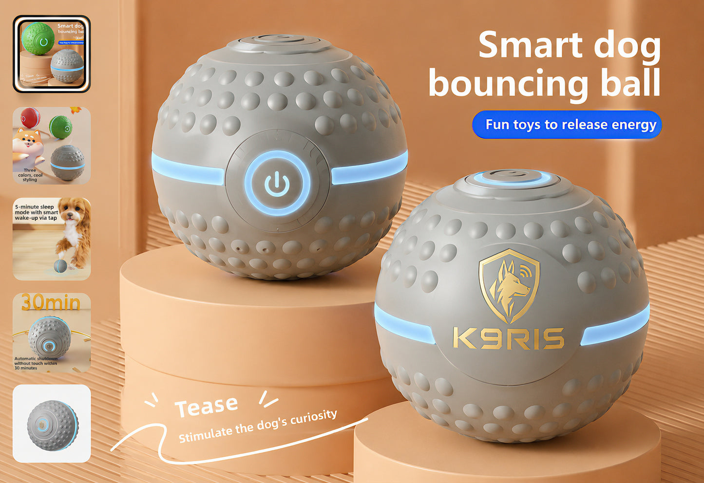K9RIS™ OrbitBall — Smart Bouncing Dog Toy