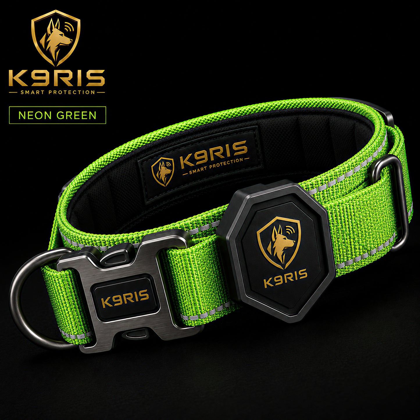 K9RIS™ Tactical AirTag Collar — Premium Heavy-Duty Dog Collar