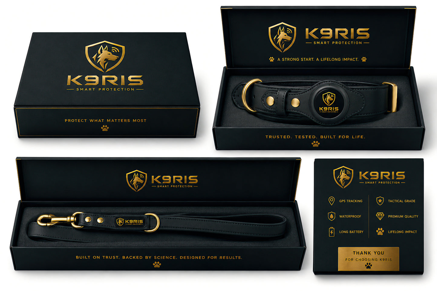K9RIS™ Heritage Leather AirTag Collar + Leash Set