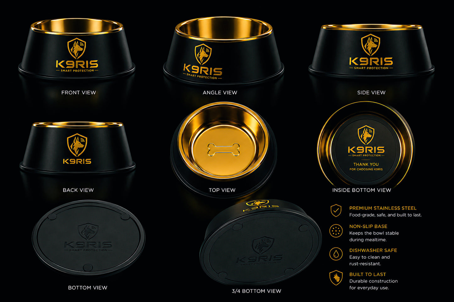 K9RIS Premium Stainless Steel Dog Bowl™