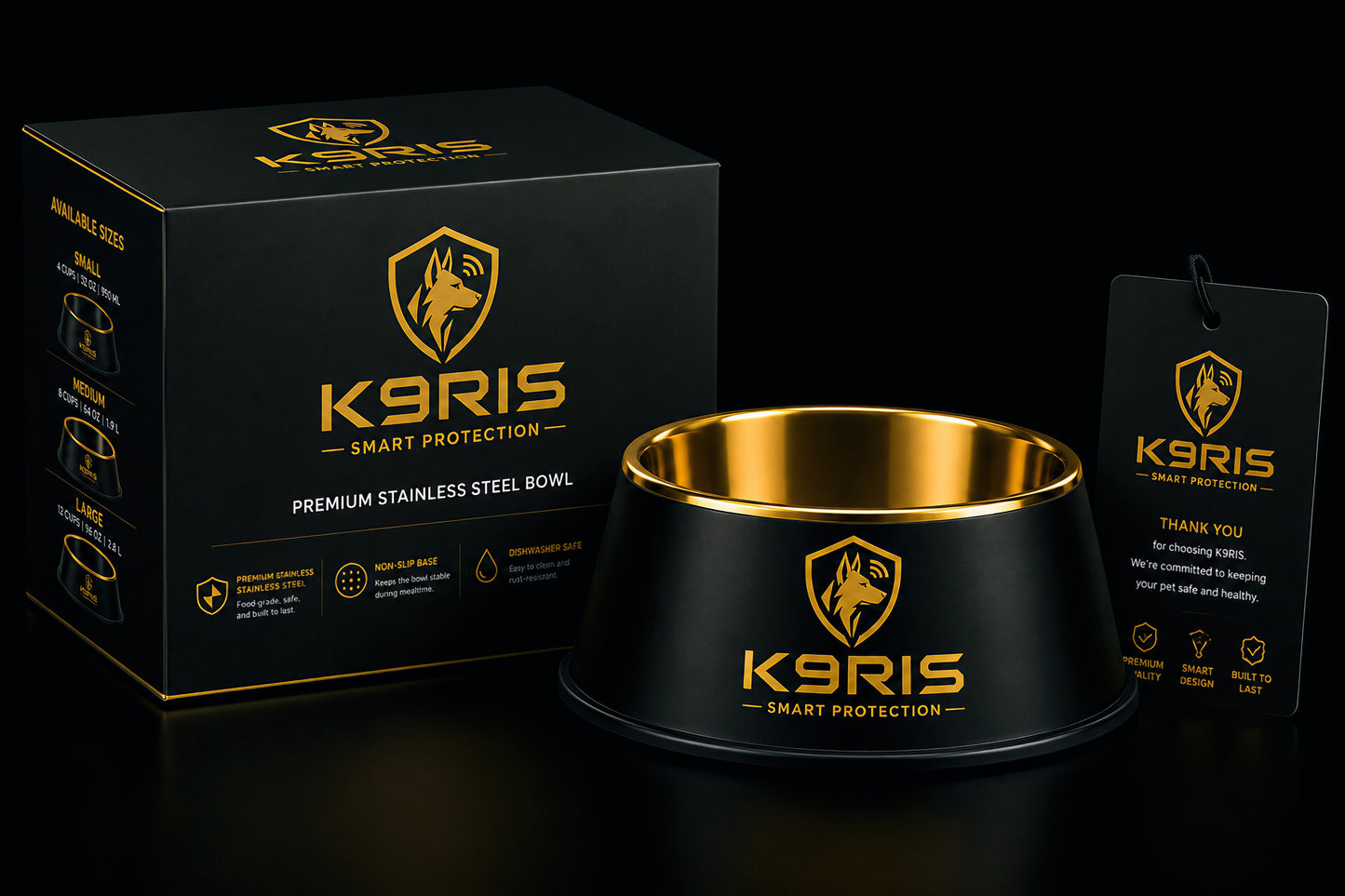 K9RIS Premium Stainless Steel Dog Bowl™