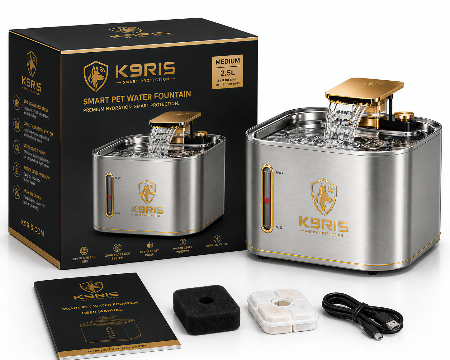 K9RIS™ AquaGuard — Smart Fountain