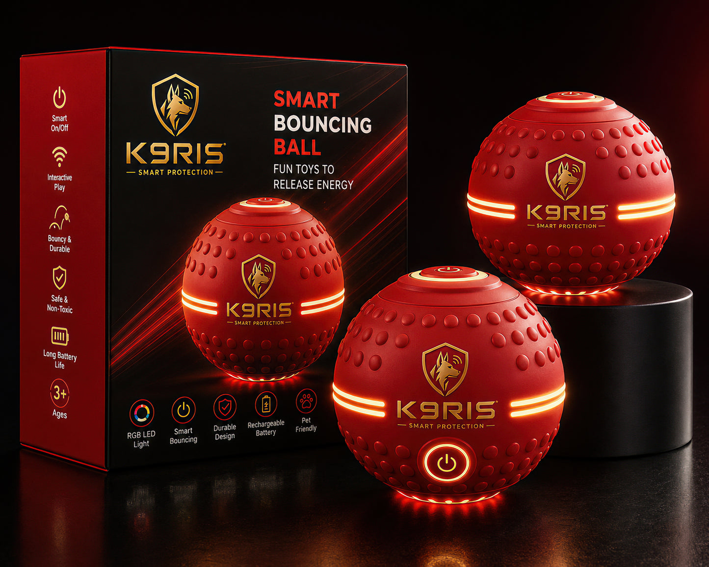 K9RIS™ OrbitBall — Smart Bouncing Dog Toy