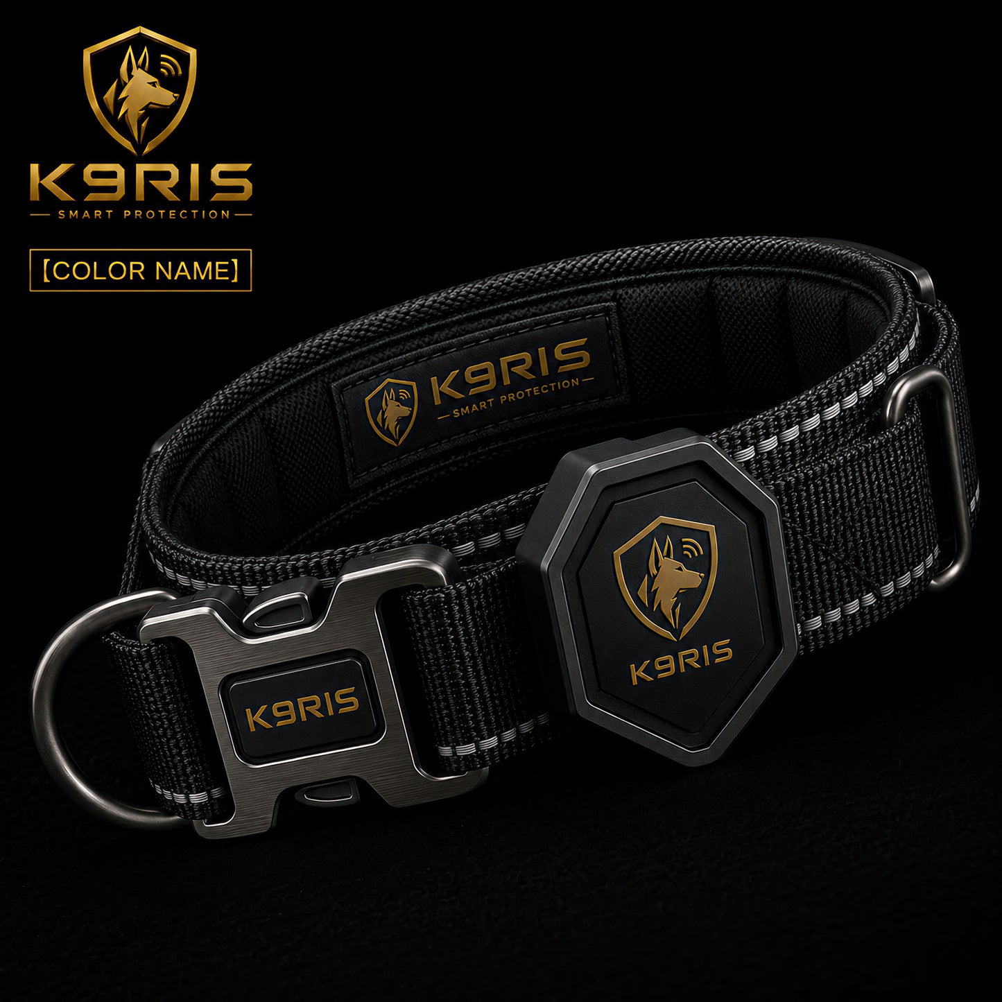 K9RIS™ Tactical AirTag Collar — Premium Heavy-Duty Dog Collar