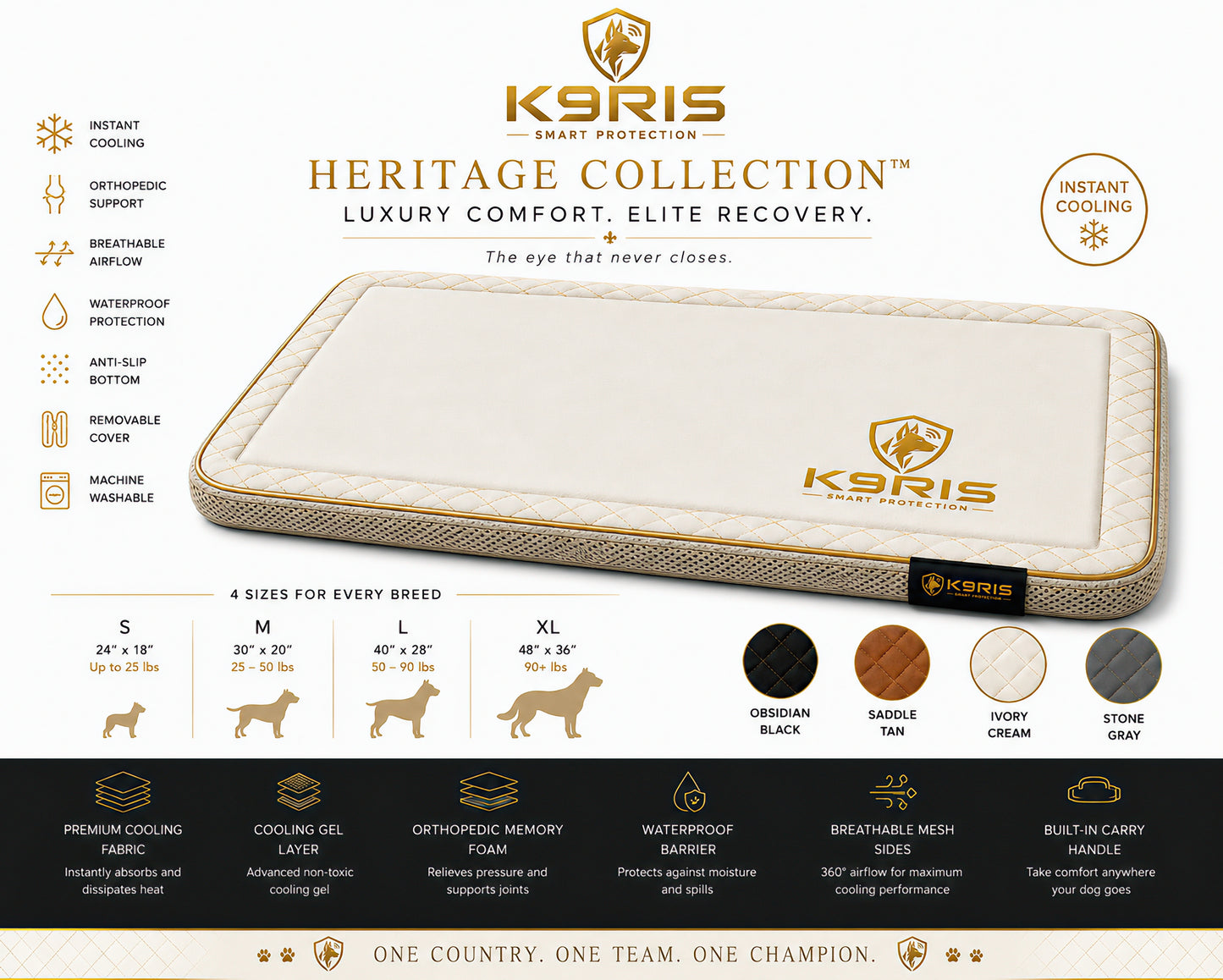 K9RIS™ Heritage Collection — Premium Orthopedic Cooling Bed | Coming Soon