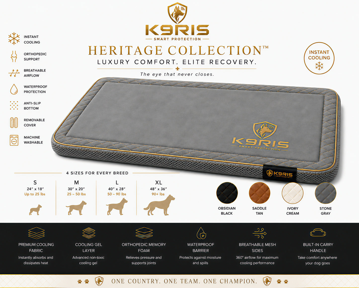 K9RIS™ Heritage Collection — Premium Orthopedic Cooling Bed | Coming Soon