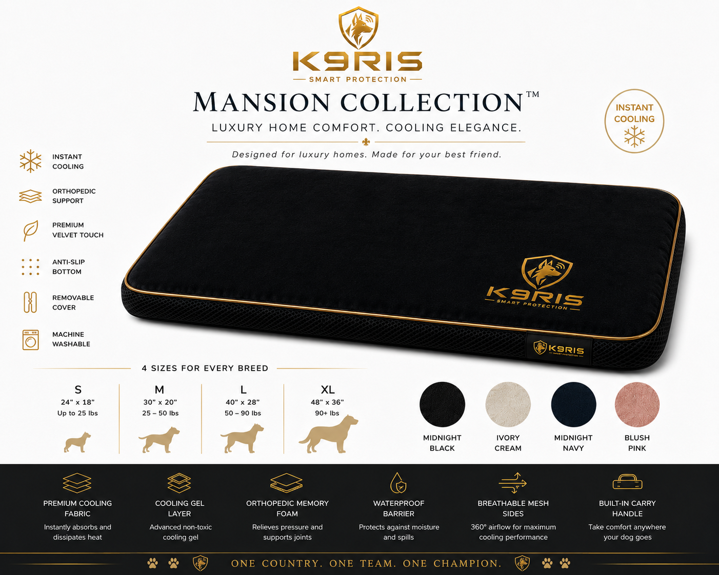 K9RIS™ Mansion Collection — Premium Orthopedic Cooling Bed | Coming Soon