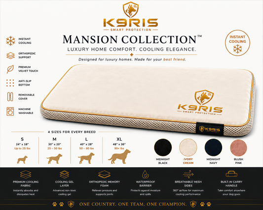 K9RIS™ Mansion Collection — Premium Orthopedic Cooling Bed | Coming Soon