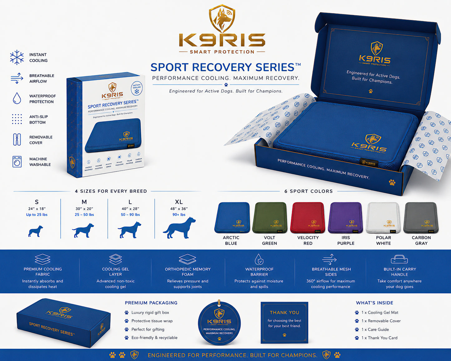 K9RIS™ Sport Recovery Series — Premium Orthopedic Cooling Bed | Coming Soon