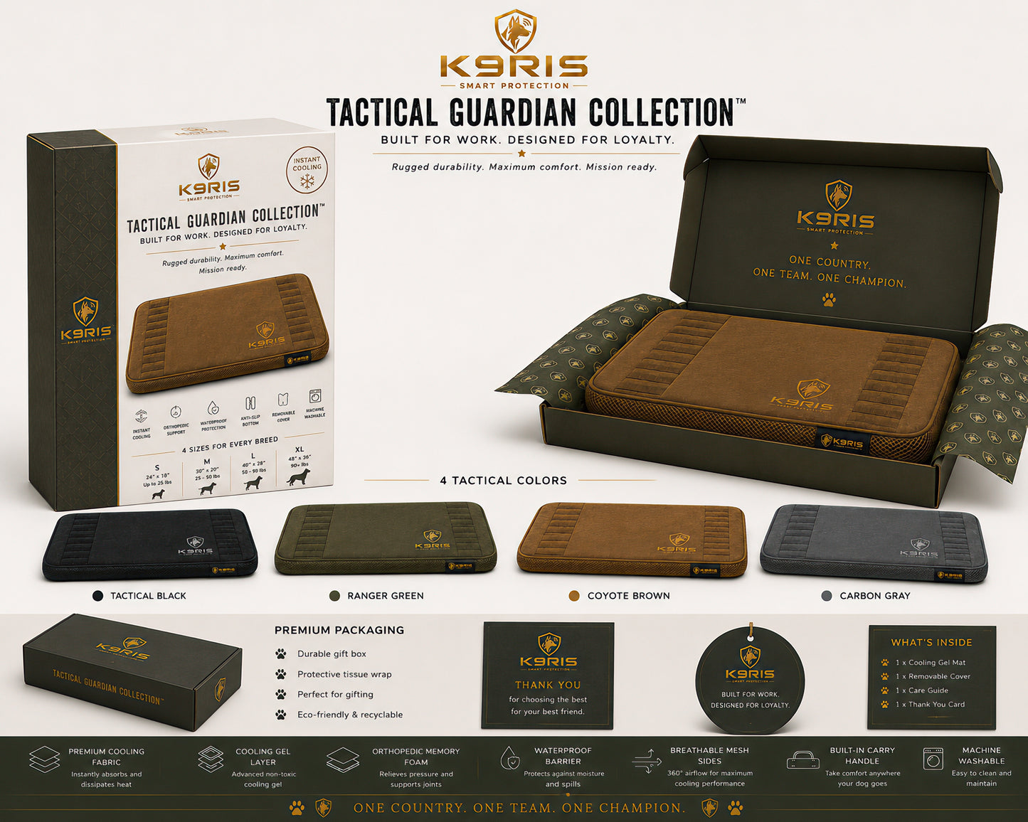 K9RIS™ Tactical Guardian Collection — Premium Orthopedic Cooling Bed | Coming Soon
