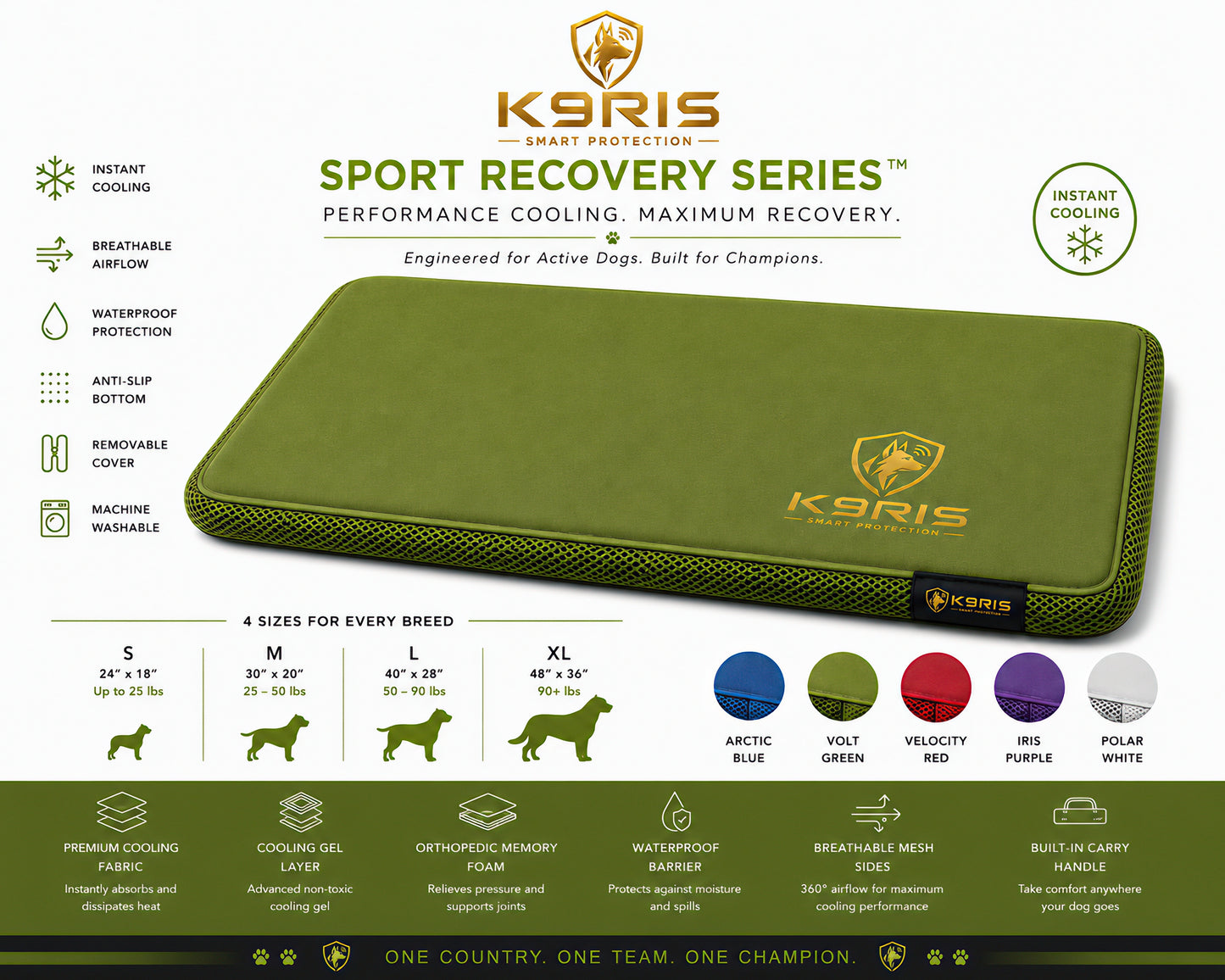 K9RIS™ Sport Recovery Series — Premium Orthopedic Cooling Bed | Coming Soon
