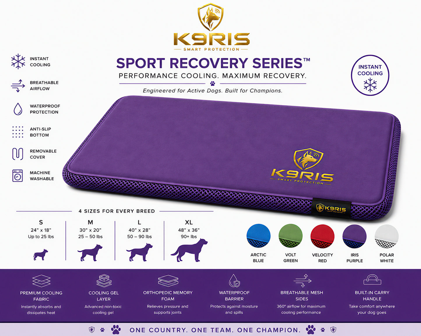 K9RIS™ Sport Recovery Series — Premium Orthopedic Cooling Bed | Coming Soon