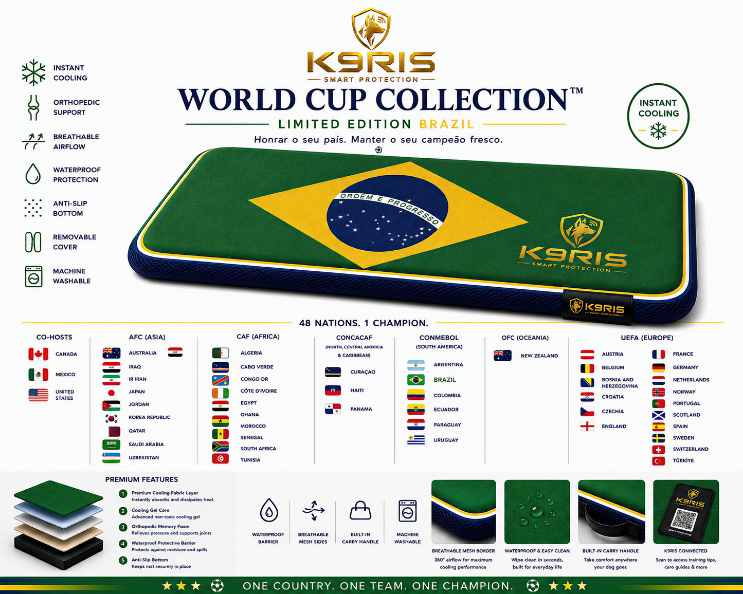 K9RIS™ World Cup Collection — Premium Orthopedic Cooling Bed | Coming Soon