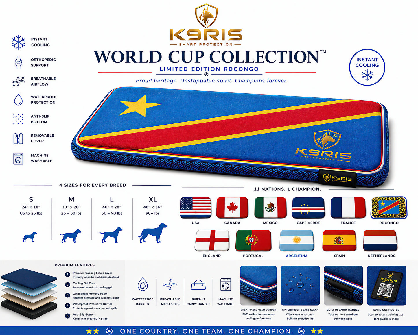 K9RIS™ World Cup Collection — Premium Orthopedic Cooling Bed | Coming Soon