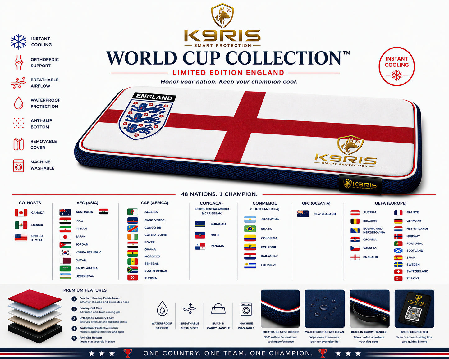 K9RIS™ World Cup Collection — Premium Orthopedic Cooling Bed | Coming Soon