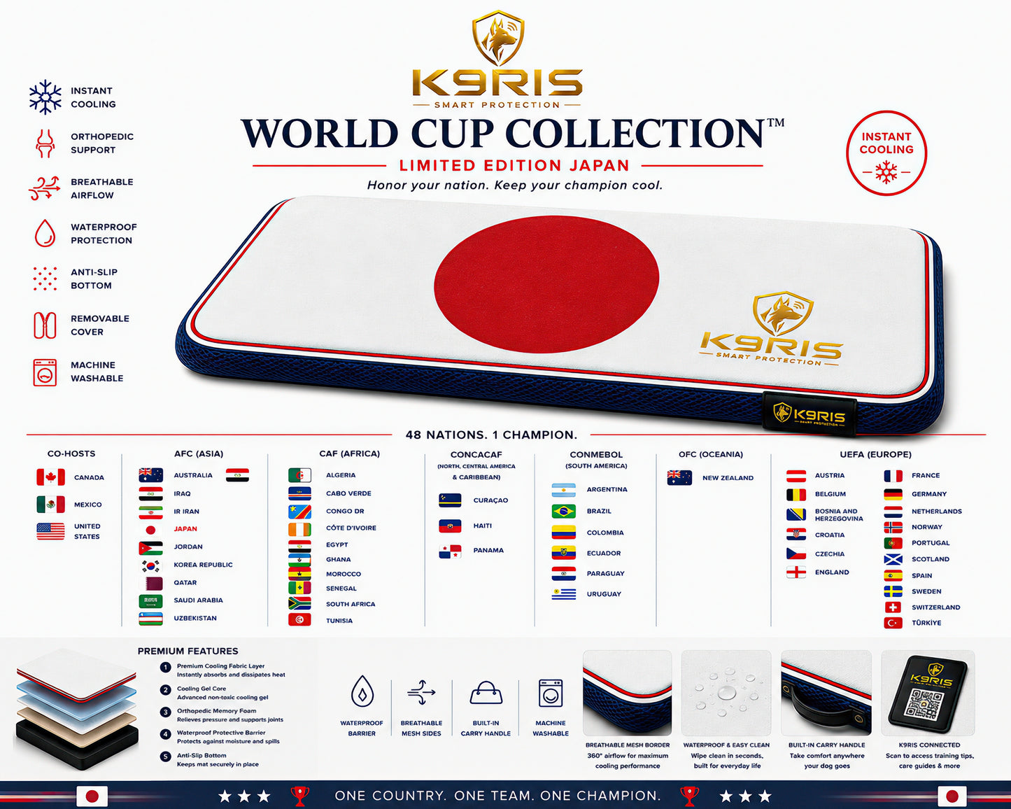 K9RIS™ World Cup Collection — Premium Orthopedic Cooling Bed | Coming Soon