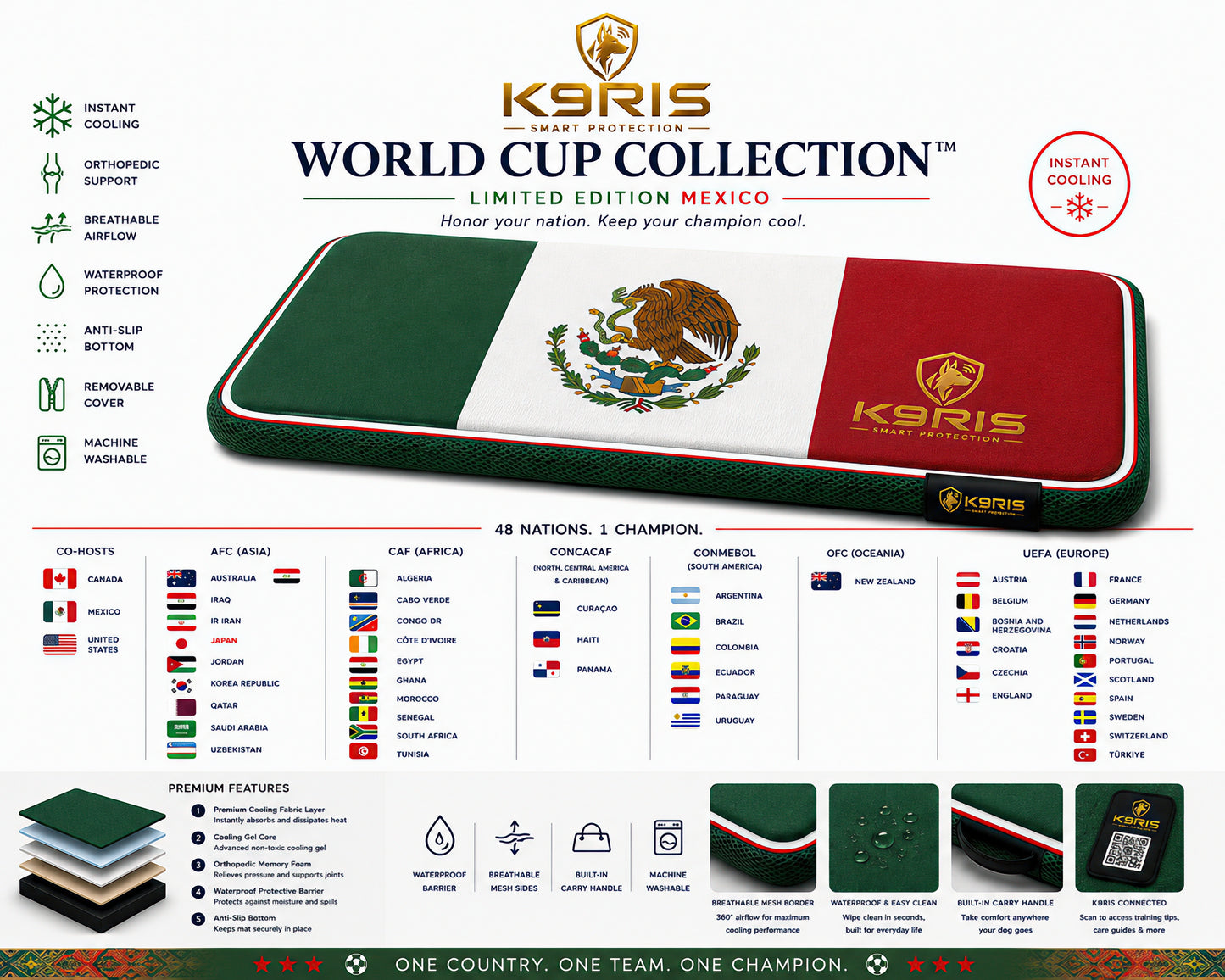 K9RIS™ World Cup Collection — Premium Orthopedic Cooling Bed | Coming Soon
