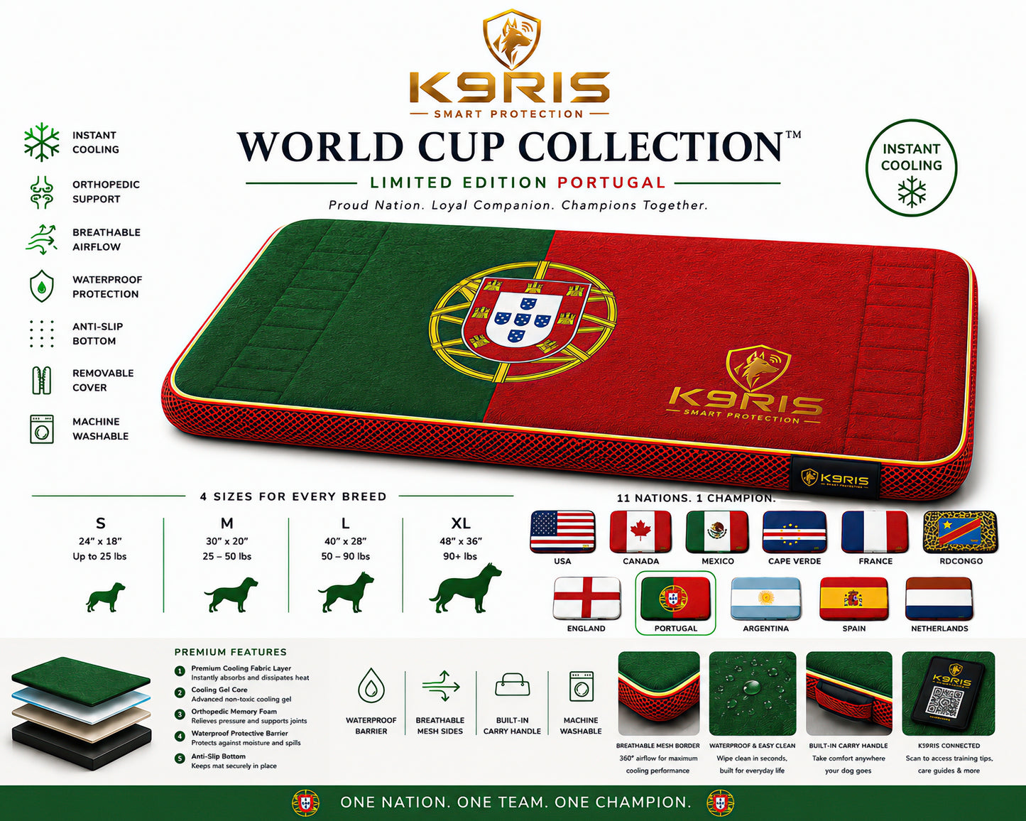 K9RIS™ World Cup Collection — Premium Orthopedic Cooling Bed | Coming Soon