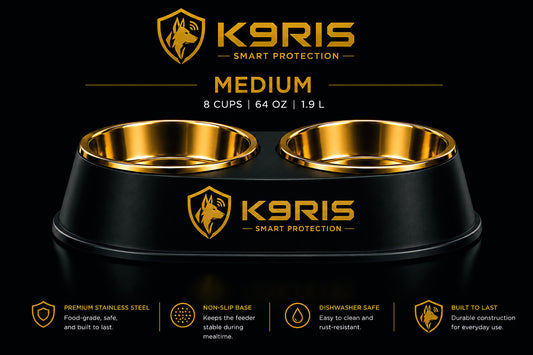 K9RIS Premium Stainless Steel Dual Bowl Feeder™