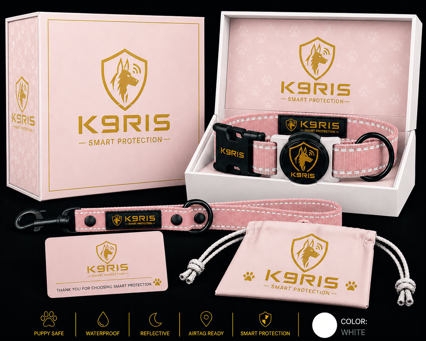 K9RIS™ Featherlight Protection Collar | Built-In AirTag Holder | Small to Medium-Large Dogs