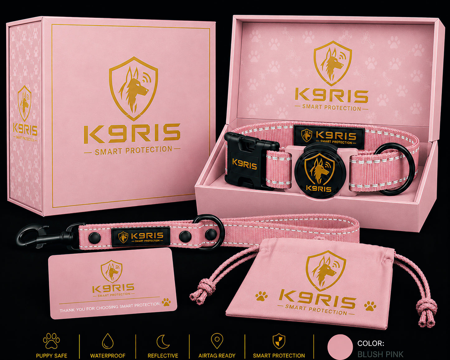 K9RIS™ Featherlight Protection Collar | Built-In AirTag Holder | Small to Medium-Large Dogs