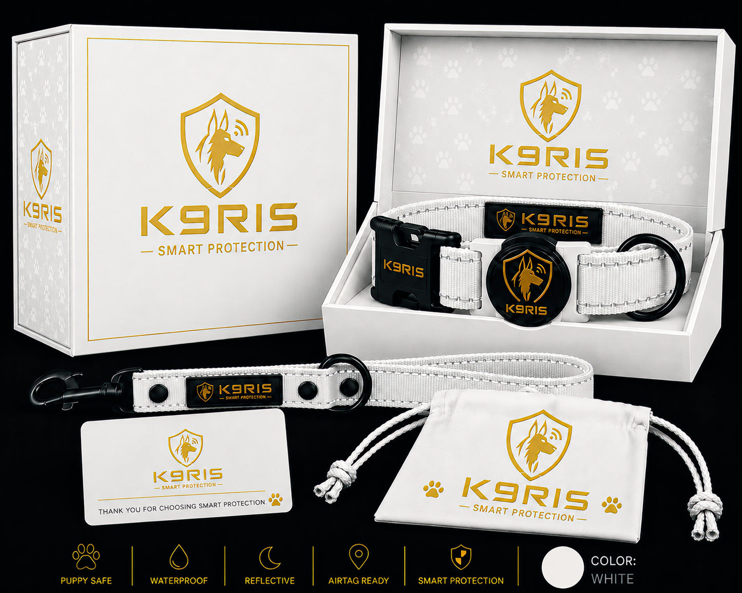 K9RIS™ Featherlight Protection Collar | Built-In AirTag Holder | Small to Medium-Large Dogs