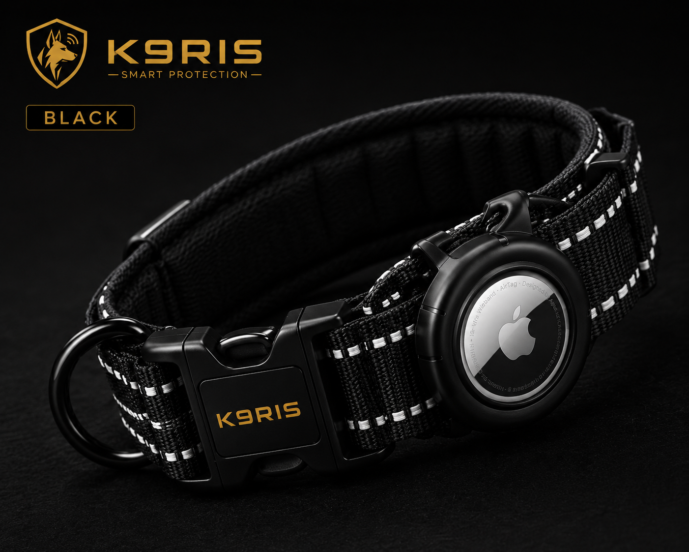 K9RIS Tactical AirTag Collar — Premium Heavy-Duty Dog Collar